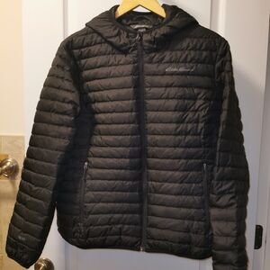 Eddie Bauer Black Hooded Puffer Jacket